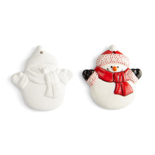 Load image into Gallery viewer, Snowman Flat Ornament (3.5") (paints and brushes sold separately)