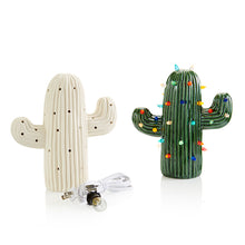 Load image into Gallery viewer, Our new Cactus Light-up combines the aura of the desert with the fun of a party. Comes with light kit & pin lights. Pottery Glaze or Fun Strokes both look amazing on this piece. Painting Suggestions Fun Strokes: Paint 1 coat of Green Acres (#2304) on the entire piece. Let dry. The using a damp sponge, wipe off the paint, leaving paint in the crevices. Finally, paint 2 coats of Lime Ricky (#2303). Dip in Dazzle Dip Clear Glaze and fire to cone 06.
