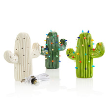 Load image into Gallery viewer, Our new Cactus Light-up combines the aura of the desert with the fun of a party. Comes with light kit & pin lights. Pottery Glaze or Fun Strokes both look amazing on this piece. Painting Suggestions Fun Strokes: Paint 1 coat of Green Acres (#2304) on the entire piece. Let dry. The using a damp sponge, wipe off the paint, leaving paint in the crevices. Finally, paint 2 coats of Lime Ricky (#2303). Dip in Dazzle Dip Clear Glaze and fire to cone 06.