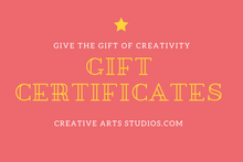 Load image into Gallery viewer, Gift Cards For Pottery Art Kits or for Projects at the Studio