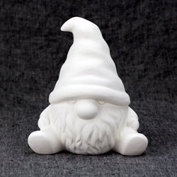 Gnosey the sitting ceramic garden gnome is very cool.  A great piece to paint for your garden!