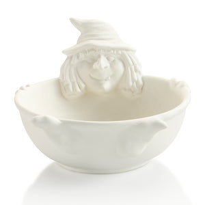The Witch Bowl is perfectly sized for Halloween candies, nuts or dips.