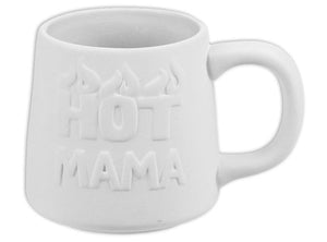 For all those Hot Mama's out there, we have the perfect ceramic mug for you! Paint your very own bisque Hot Mama Mug and personalize it with your favorite colors! Customers are sure to love this bold mug!