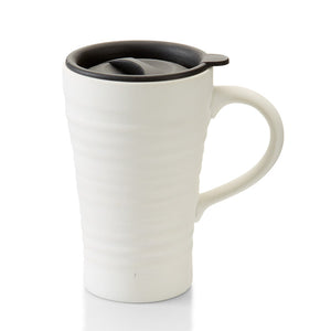 This beautiful Travel Mug has an authentic hand thrown pottery look, includes a black silicone lid, and holds 16 ounces of your favorite beverage. Makes a nice piece to paint for coffee lovers who are on the go.