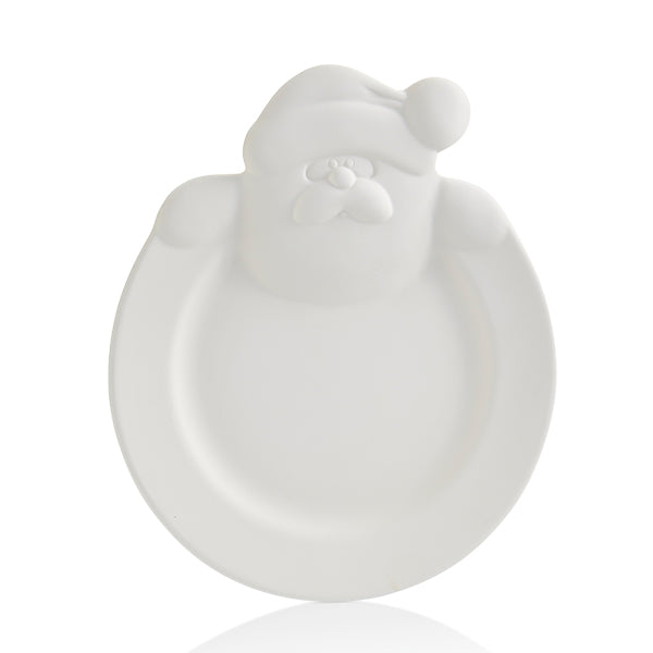 Add some holiday spirit to the table! Santa's cheerful face peaking over the top of the plate will bring smiles to your customer’s faces. The Santa Rim Plate is also a great compliment to the Reindeer Rim Plate and the Snowman Rim Plate, for a fun grouping and full set!