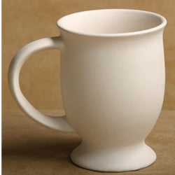 Your coffee will taste better in this ceramic pedestal mug.  Painting this to use for your favorite beverage is a ton of fun.