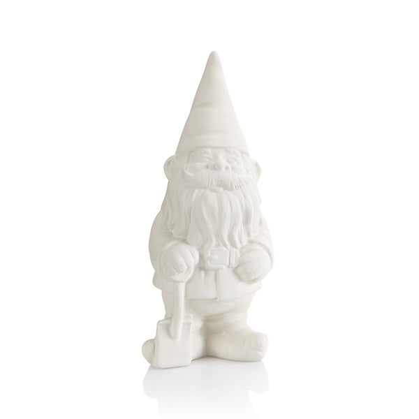 The gnome, which originated in 19th century Germany, has long been a popular garden accessory. They are often the target of pranks, known as gnoming, where people return garden gnomes “to the wild”.  Winkle the ceramic gnome is depicted with the standard pointy hat, beard, belt, pointy shoes and a shovel.  What a fun piece to paint!  Just make sure you keep him well protected as they’ve been known to be kidnapped, put in a pocket or suitcase and sent on trips around the world.