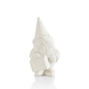 The Traveling Gnome carries with him an important gnome accessory, his suitcase! This ceramic gnome doesn't stay put, he travels in his spare time! Have fun painting this gnome... he's the perfect size to travel with!