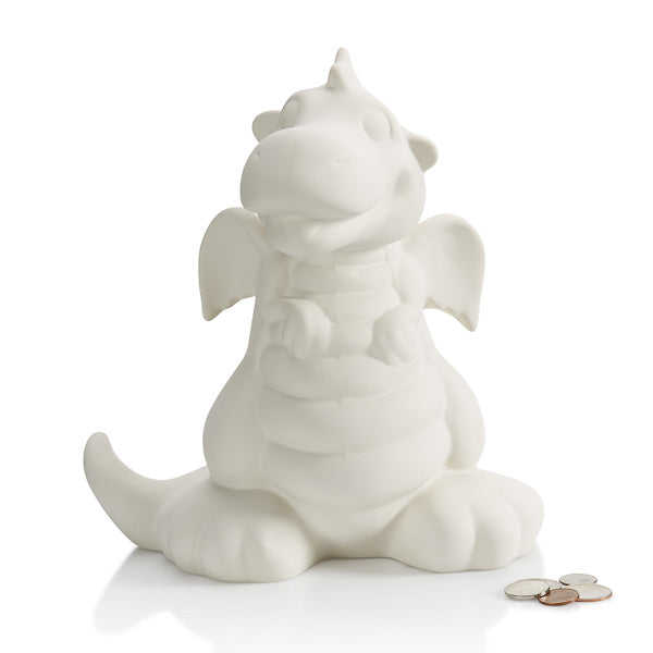 The Dragon Biggy Bank pottery painting piece is an adorable character boys (and girls) will adore!
