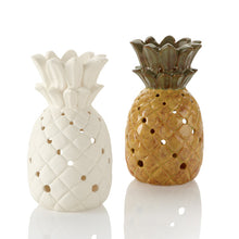 Load image into Gallery viewer, The Pineapple Lantern holds a tea light in the bottom to give off just the right amount of glow through all of its many cut-outs. Pineapples are a tropical fruit which are also s symbol of welcome and hospitality.  During the Chinese New Year, the pineapple represents wealth, luck and excellent future.    
