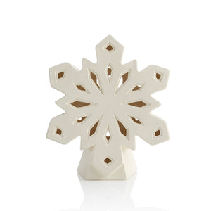 Feature this whimsical snowflake lantern all winter long! Lots of great cut-outs in the front allow for a beautiful glow in very interesting shapes. Add a tea light to set them aglow!  