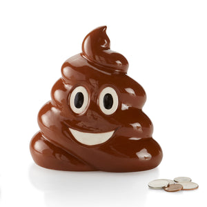 The Poop Emoji Bank is the newest release in our emoji bisque line. This simple-to-paint piece features large recessed eyes and smile. Fun to decorate and fun to save with!