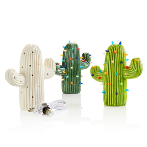 Our new Cactus Light-up combines the aura of the desert with the fun of a party. Comes with light kit & pin lights. Pottery Glaze or Fun Strokes both look amazing on this piece.  Painting Suggestions  Fun Strokes: Paint 1 coat of Green Acres (#2304) on the entire piece. Let dry. The using a damp sponge, wipe off the paint, leaving paint in the crevices. Finally, paint 2 coats of Lime Ricky (#2303). Dip in Dazzle Dip Clear Glaze and fire to cone 06.