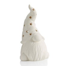 Load image into Gallery viewer, Our Tall ceramic Hatted Gnome Lantern can be painted for any season and fit in with any decor!
