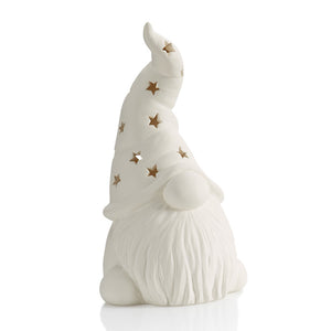 Our Tall ceramic Hatted Gnome Lantern can be painted for any season and fit in with any decor!