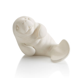 Our ceramic Manatee Party Animal is a great Paint and Learn piece.  Did you know... manatees, sometimes called "Sea Cows", are slow-moving marine mammals who live in coastal waters and rivers. They can grow up to 13 feet long and 1,300 pounds.