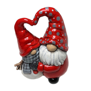 Hugging Gnome and Snowman (7.25"H x 5"W)