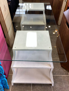 Glass Pedestal Storage Desk