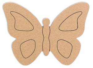 This Butterfly Shape makes mosaic and mixed media crafts easy. Add tiles, grout, paint, and more to create a one-of-a-kind creative masterpiece. This shape is made from high quality MDF board.  Project Tile Surface Area 18"