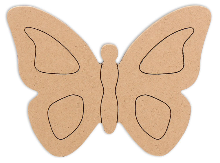 This Butterfly Shape makes mosaic and mixed media crafts easy. Add tiles, grout, paint, and more to create a one-of-a-kind creative masterpiece. This shape is made from high quality MDF board.  Project Tile Surface Area 18