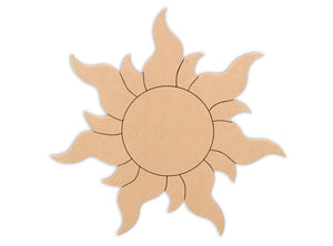 This Sun Shape makes mosaic and mixed media crafts easy. Add tiles, grout, paint, and more to create a one-of-a-kind creative masterpiece. This shape is made from high quality MDF board.  Project Tile Surface Area 54"