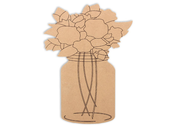 This MDF piece is perfect for those southern bells out there!  This mason jar makes mosaic and mixed media crafts easy. Add tiles, grout, paint, and more to create a one-of-a-kind creative masterpiece. This shape is made from high quality MDF board.  Project Tile Surface Area 53