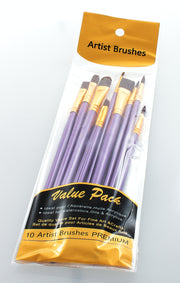 10 Pack of Artist Brushes