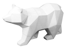 Load image into Gallery viewer, Faceted and geometric pottery painting pieces are on the trend! This ceramic Faceted Bear can be painted with a variety of colors, or with a simple glaze for an awesome home accent!
