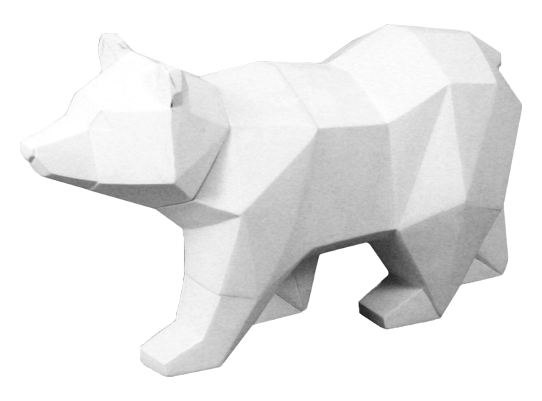Faceted and geometric pottery painting pieces are on the trend! This ceramic Faceted Bear can be painted with a variety of colors, or with a simple glaze for an awesome home accent!