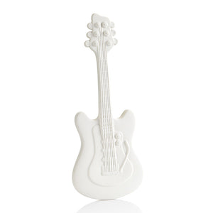 Bring the band home with this ceramic electric guitar plaque. Plenty of painting space to allow for personalization or fun music designs. It can be added to any room, wall, or locker for a hip feel that’ll have you rocking on! It has a hole in the back for easy wall mounting.