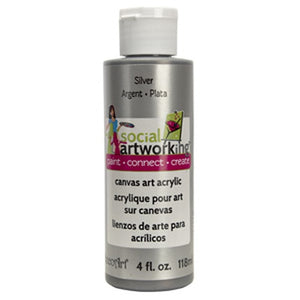 Metallic Silver Acrylic Paint (2oz Container) - Not Food Safe