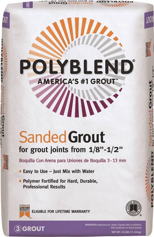 Polyblend Sanded white grout is easy to use.  Just add water.  Grout is included with all mosaic kits.  Additional grout is available for purchase.