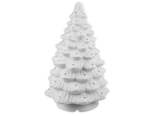Load image into Gallery viewer, Light up your tabletop this season with the 18&quot; Lighted Christmas Tree! This ceramic Christmas tree comes with a light kit that includes base light bulb, colorful mini lights and yellow star tree topper. The tree base is separate so it is easier to paint, fire and assemble.
